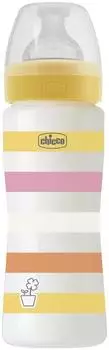 Chicco Biberon Benessere Physio Silikon Schnuller 330ml, schneller Fluss, 4M+ (00028637110000)