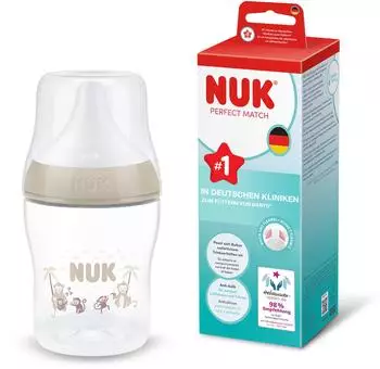 NUK Perfect Match Babyflasche 150ml anti-kolik, Affe, 0+ Monate (10215408)