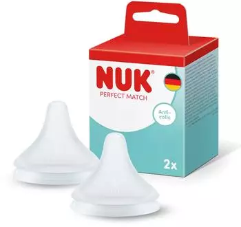NUK Perfect Match Silikon-Sauger 3m+, Mittel, 2er-Pack (10124033)