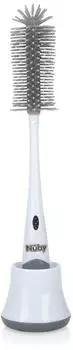 Nuby Flaschen- & Sauger-Reinigungsb&uuml;rste 2-in-1 aus Silikon mit Abtropfst&auml;nder (99392)