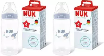 NUK First Choice+ Babyflasche 300ml, Anti-Kolik, Wal (10216340)