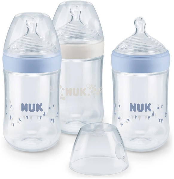 NUK Nature Sense Babyflaschen 3er Vorteilspack blau