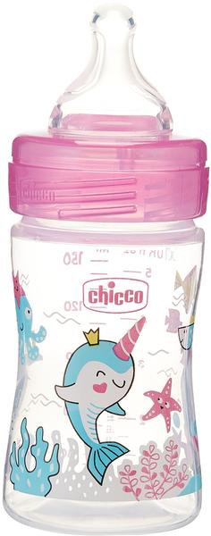 Chicco Wellbeing Baby Bottle Slow Flow 150 ml pink