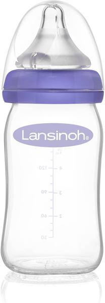 Lansinoh Weithalsflasche Glas mit Natural Wave Sauger S 160ml