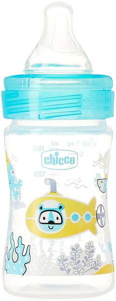 Chicco Wellbeing Baby Bottle Slow Flow 150 ml light blue