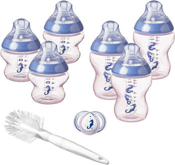 Tommee Tippee Closer to Nature Under the Sea Baby Bottle Starter Set Seahorse/Blue