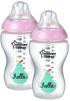 Tommee Tippee Closer to Nature Decorated Bottles Pink 260 ml (x2)