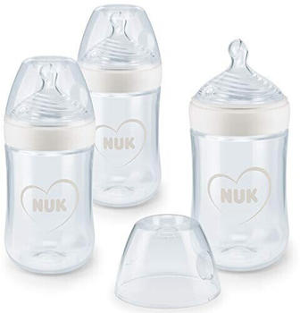 NUK Nature Sense Babyflaschen 3er Vorteilspack heart neutral