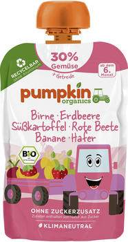 Pumpkin Organics Bio Quetschie aus Birne, Erdbeere, Süßkartoffel, Rote Beete, Banane, Hafer