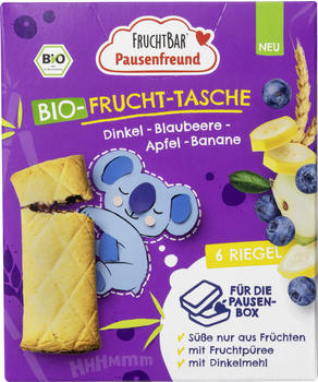 Frucht Bar Pausenfreund Bio-Frucht-Tasche Dinkel, Blaubeere, Apfel, Banane