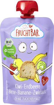 Frucht Bar Bio Fruchtpüree Kiwi Erdbeere Birne Banane Zwieback