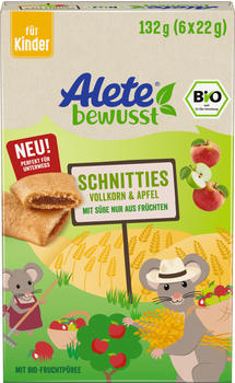 Alete Kindersnack Schnitties Vollkorn Apfel (6x22 g), ab 3 Jahren Alete bewusst (132 g)