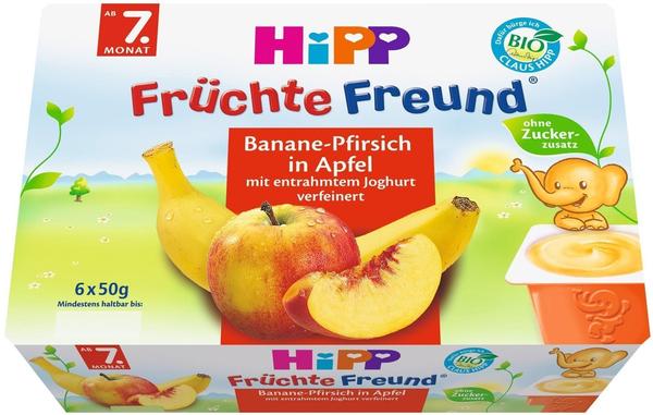 HiPP Früchte Freund Banane-Pfirsich in Apfel 6 x 50 g