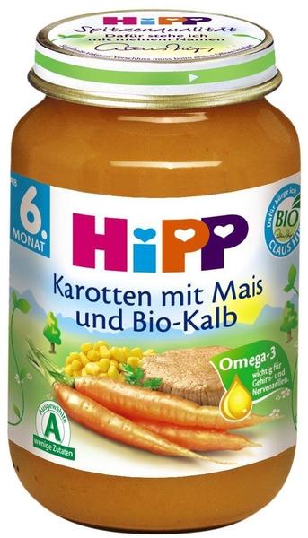 HiPP Bio Karotten mit Mais und Bio-Kalb 6 x 190 g