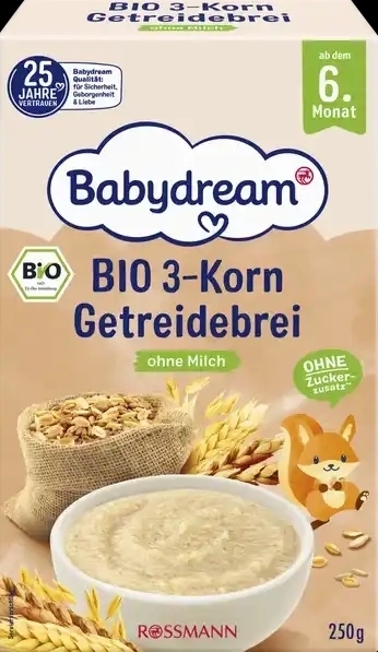 Babydream Bio 3-Korn Getreidebrei 250g