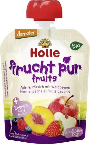 Holle Pouchy Apfel & Pfirsich mit Waldbeeren (90 g)