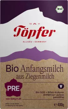 Töpfer Bio Anfangsmilch aus Ziegenmilch PRE 400g