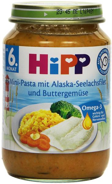 Hipp Mini-Pasta mit Alaska-Seelachsfilet und Buttergemüse (190 g)