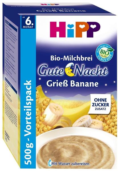 HiPP Bio-Milchbrei Gute Nacht Grieß Banane 4 x 500 g