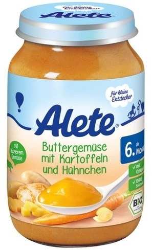 Alete Bio Kleine Entdecker Buttergemüse mit Kartoffeln und Hühnchen 190 g
