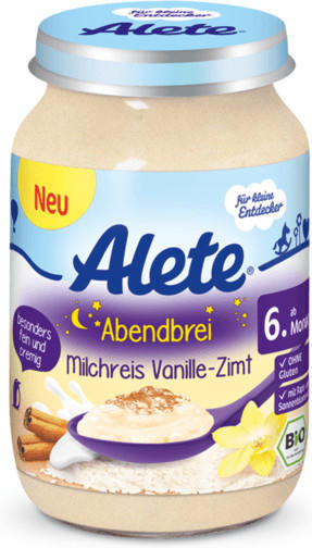 Alete Abendbrei Milchreis Vanille-Zimt (190g)