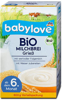 dm Babylove Bio Milchbrei Grieß 600g