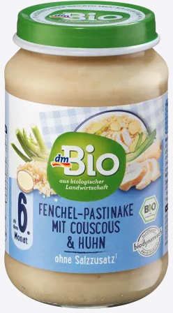 dmBio Fenchel-Pastinake mit Couscous & Huhn 190g