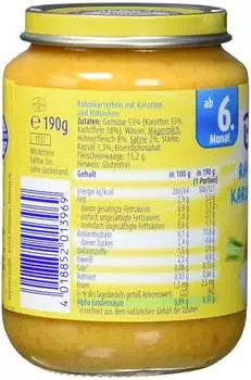 Bebivita Rahmkartoffeln mit Karotten und Hühnchen 190g – Hochwertige Zutaten für eine gesunde Ernährung