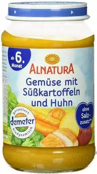 Alnatura Gem&uuml;se mit S&uuml;&szlig;kartoffeln und Huhn 190g