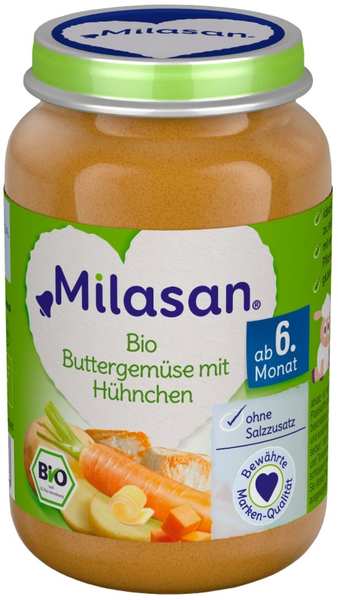 Milasan Bio Buttergemüse mit Hühnchen 190g