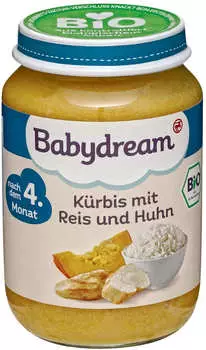 Babydream K&uuml;rbis mit Reis und Huhn 190g