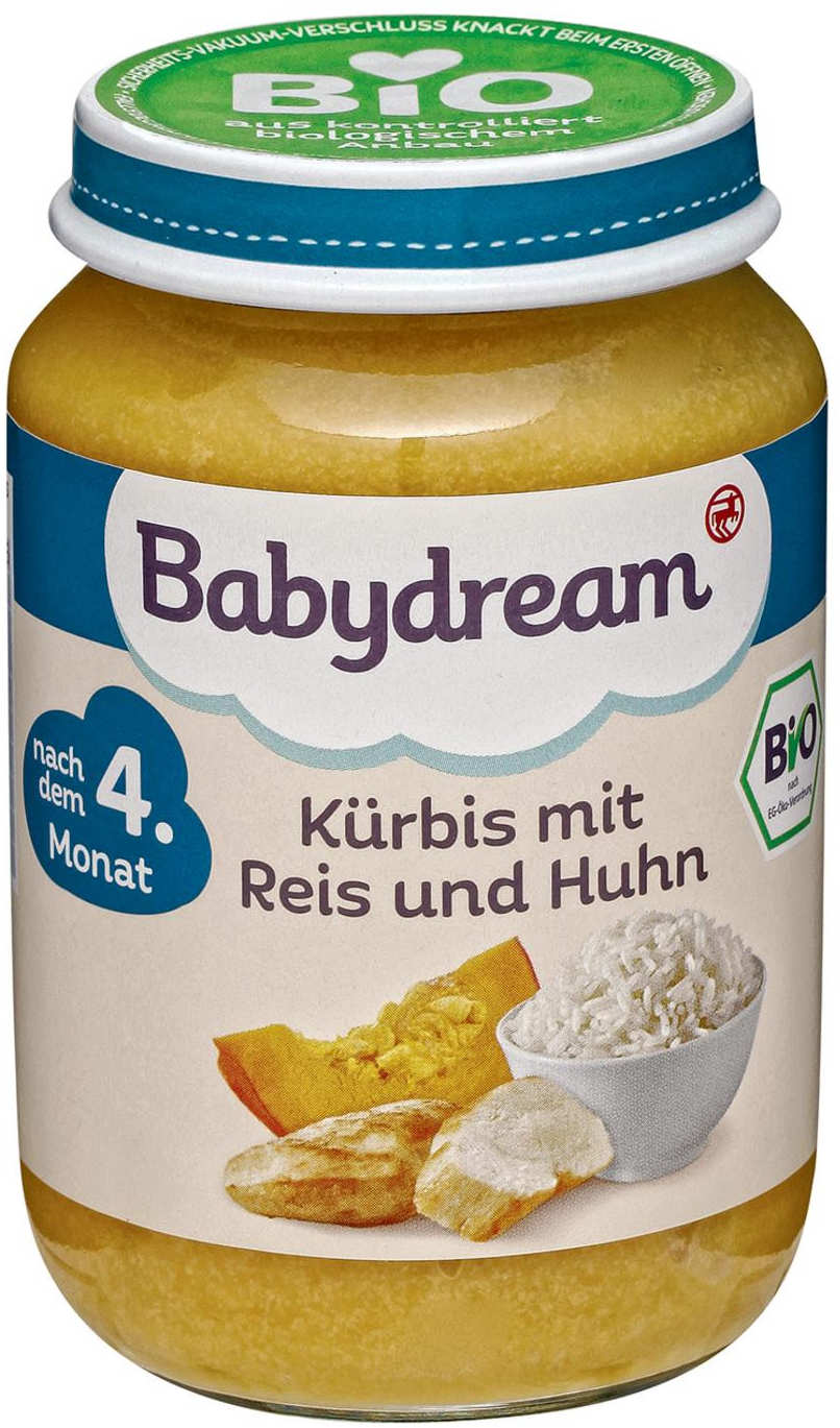 Babydream Kürbis mit Reis und Huhn 190g Test - ❤️ Testbericht.de-Note: 3,4  vom Mai 2022