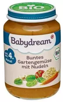 Babydream Buntes Gartengem&uuml;se mit Nudeln 190g