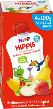 Hipp Hippis Quetschie Erdbeere-Banane in Apfel (4 x 100 g)