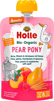 Holle Demeter Pear Pony - Pouchy Birne, Pfirsich & Himbeere mit Dinkel (100g)