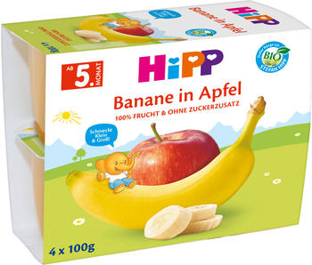 Hipp Früchte im Becher Banane in Apfel (4x100g)