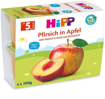 Hipp Früchte im Becher Pfirsich in Apfel (4 x 100 g)