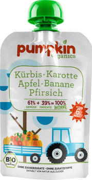 Pumpkin Organics Gemüse-Quetschie WONNE aus Kürbis, Karotte mit Apfel, Banane und Pfirsich (100g)