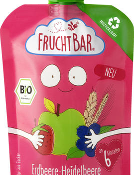 Frucht Bar Bio Fruchtpüree Erdbeere, Heidelbeere, Apfel, Vollkorn