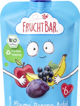 Frucht Bar Bio Fruchtpüree Pflaume, Banane, Apfel & Schwarze Johannisbeere