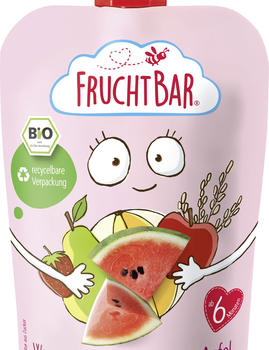 Frucht Bar Bio Fruchtpüree Wassermelone, Erdbeer, Apfel, Birne, Cantaloupe-Melone und Reis