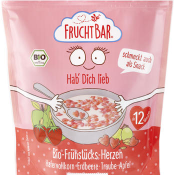 Frucht Bar Bio Frühstücks-Herzen Hafervollkorn, Erdbeere, Traube, Apfel