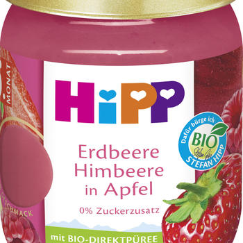 Hipp Bio Erdbeere Himbeere in Apfel