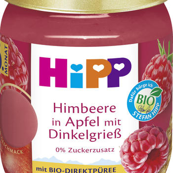 Hipp Bio Frucht & Getreide Himbeere in Apfel mit Dinkelgrieß
