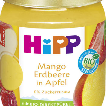Hipp Bio Mango Erdbeere in Apfel