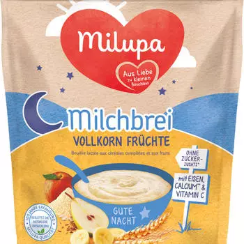 Milupa Milchbrei Vollkorn Früchte Gute Nacht ab dem 6. Monat Milupa Milchbrei Vollkorn Früchte Gute Nacht ab dem 6. Monat