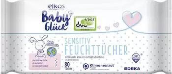 Elkos Baby Gl&uuml;ck Sensitiv Feuchtt&uuml;cher, 2er Pack