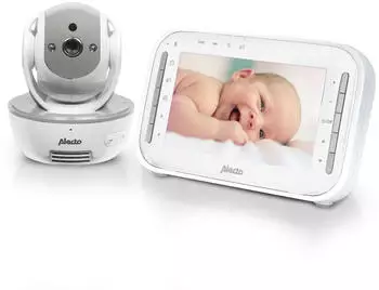 Alecto DVM200MGS - Babyphone mit Kamera und 4,3"-Farbdisplay wei&szlig;/grau