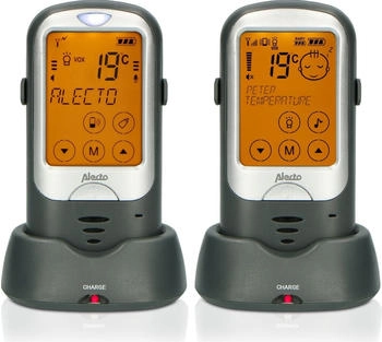 Alecto DBX68GS Babyphone Babyfon mit 1km Reichweite Wiederaufladbare Eltern-Baby-Einheit Touchscreen Anthrazit/Schwarz