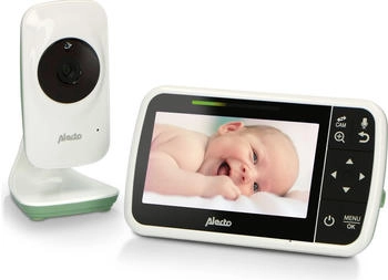 Alecto DVM149GN Babyphone mit Kamera und 4.3"-Farbdisplay, Weiß/Grün